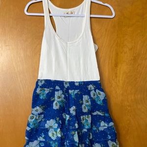 Hollister blue floral white dress